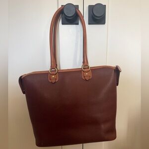 Vintage Coach Brown Sheridan Tote with Tan Trim. Rare